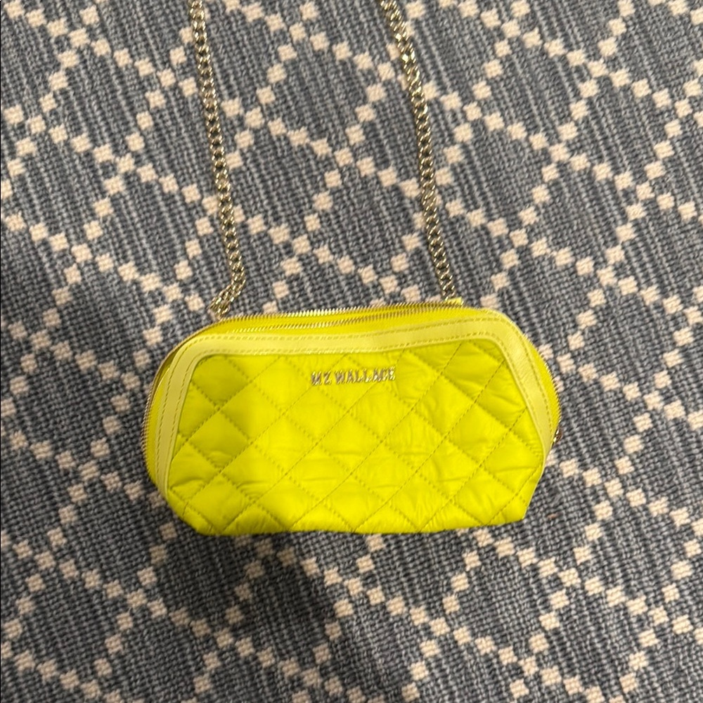 MZ Wallace Yellow Quilted Clutch